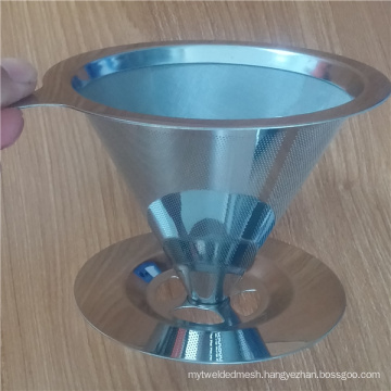 Cheaper washable reusable pour over coffee dripper stainless steel gold coffee filter